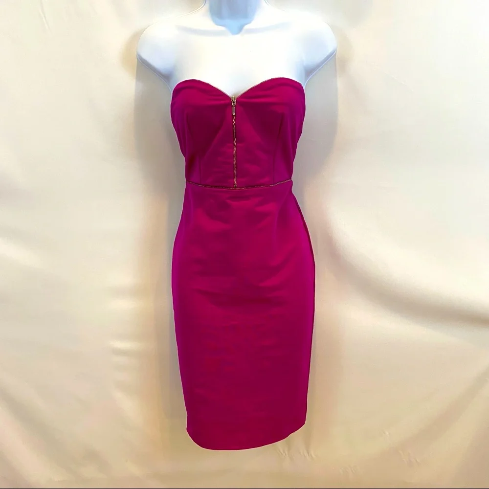 Bec and Bridge Argon Bustier Mini Dress in Bright Fuchsia Pink size 4 - Picture 3 of 17